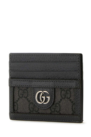 GUCCI Mini GG Supreme Fabric and Leather Card Holder