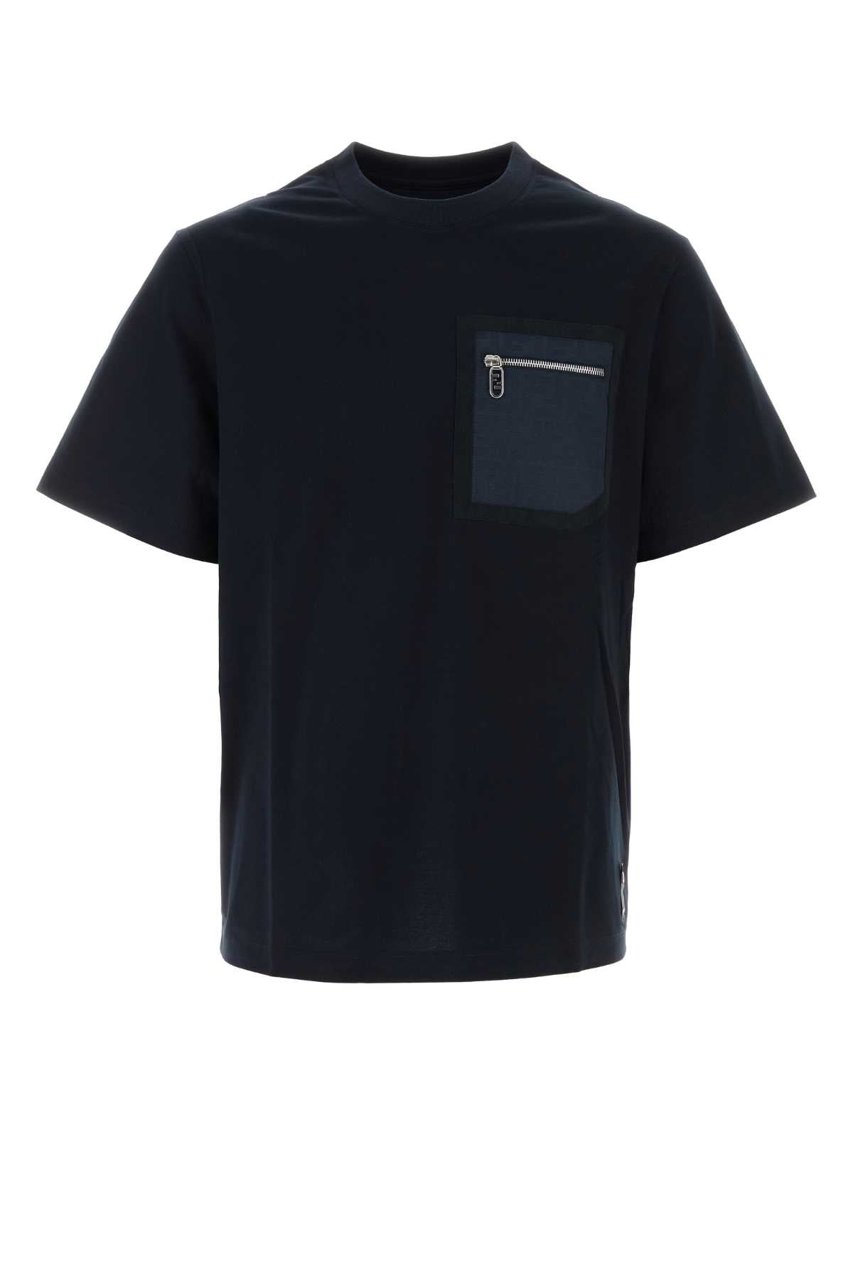 FENDI Classic Black Cotton T-Shirt for Men