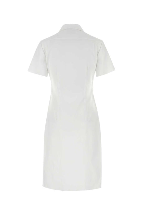 MIU MIU Classic White Poplin Shirt Dress