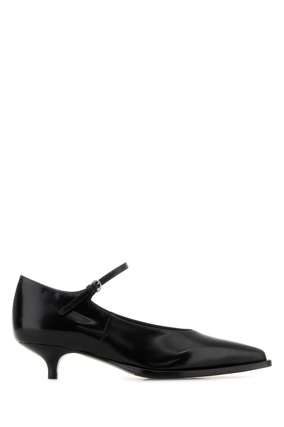 MIU MIU Elegant Black Leather Pumps with 3.5 cm Heel Height