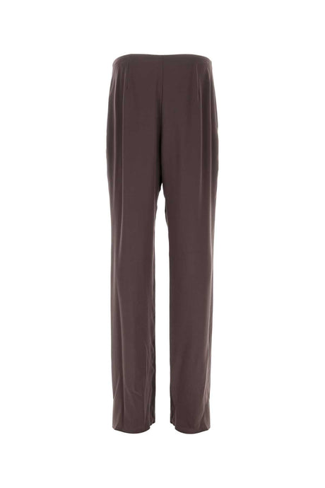 SAINT LAURENT Brown Crepe Wide-Leg Pant