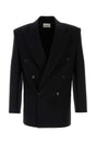 SAINT LAURENT Embroidered Flannel Blazer for Men