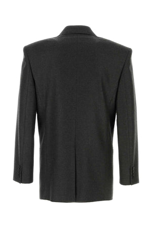 SAINT LAURENT Charcoal Cashmere Blazer - Stylish Men's Essential