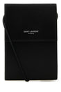 SAINT LAURENT Mini Black Leather Pouch Handbag