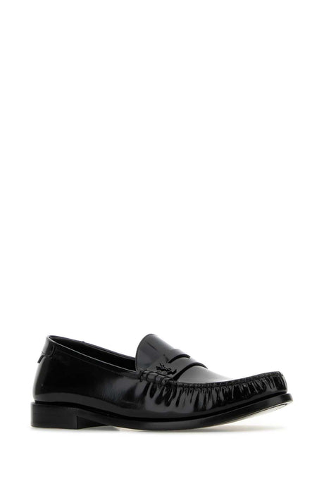 SAINT LAURENT Classic Black Leather Loafers for Men