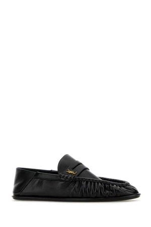 SAINT LAURENT Elegant Black Leather Loafers for Men