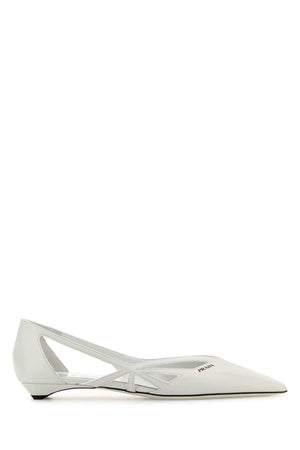 PRADA Elegant White Leather Ballerinas for Women