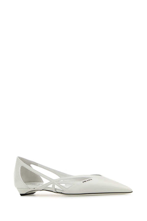 PRADA Elegant White Leather Ballerinas for Women