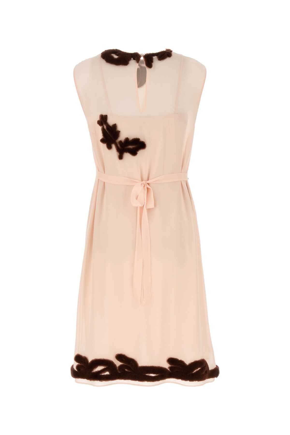 PRADA Ivory Georgette Mini Dress