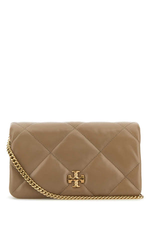 TORY BURCH Mini Leather Kira Clutch - Dove Grey