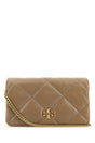 TORY BURCH Mini Leather Kira Clutch - Dove Grey