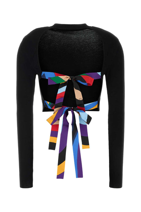 EMILIO PUCCI Chic Black Viscose Blend Sweater