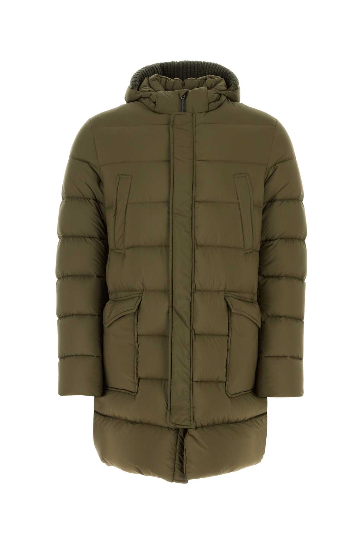 HERNO Men's Army Green Nylon Padded Jacket