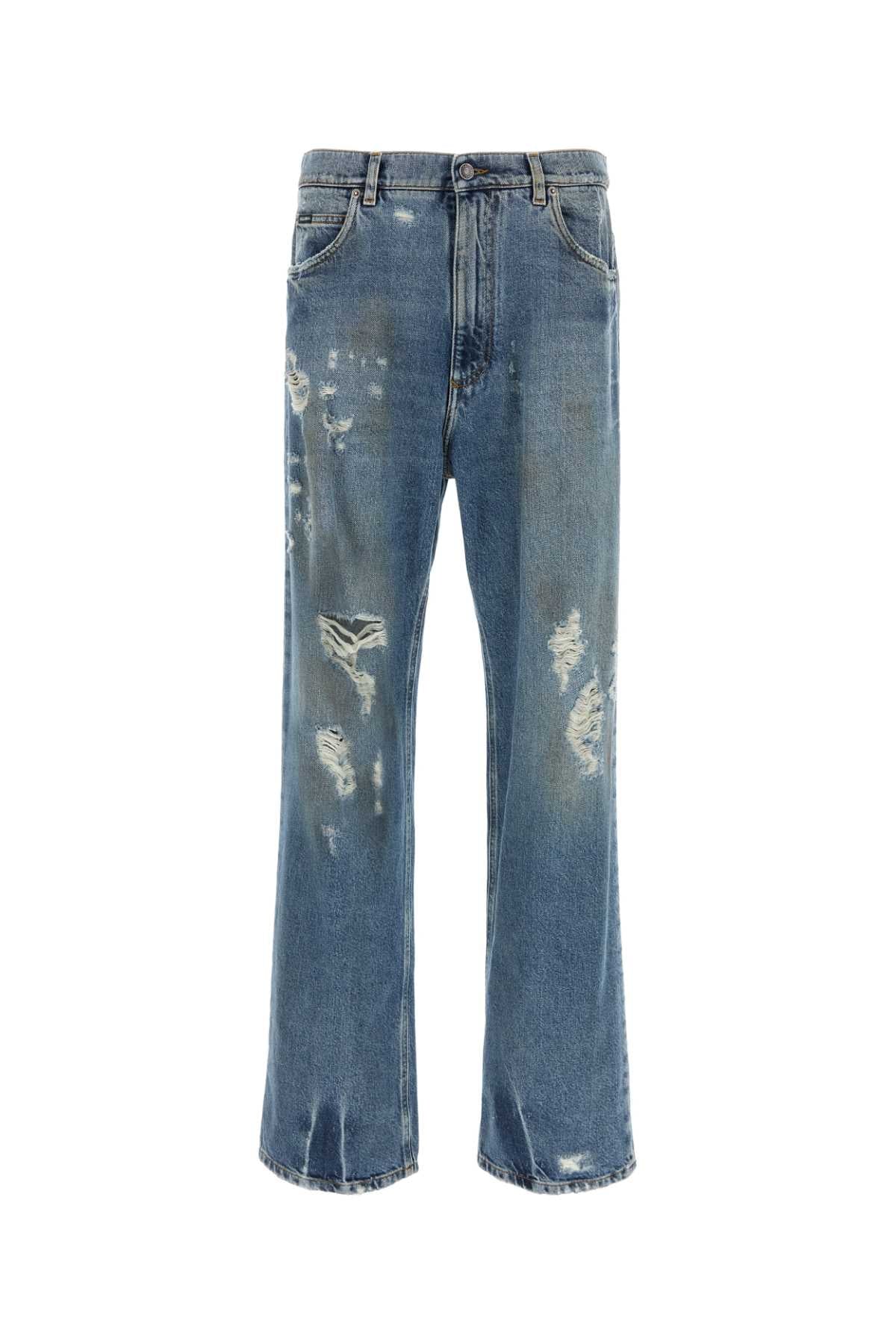 DOLCE & GABBANA Wide-Leg Denim Jeans for Men