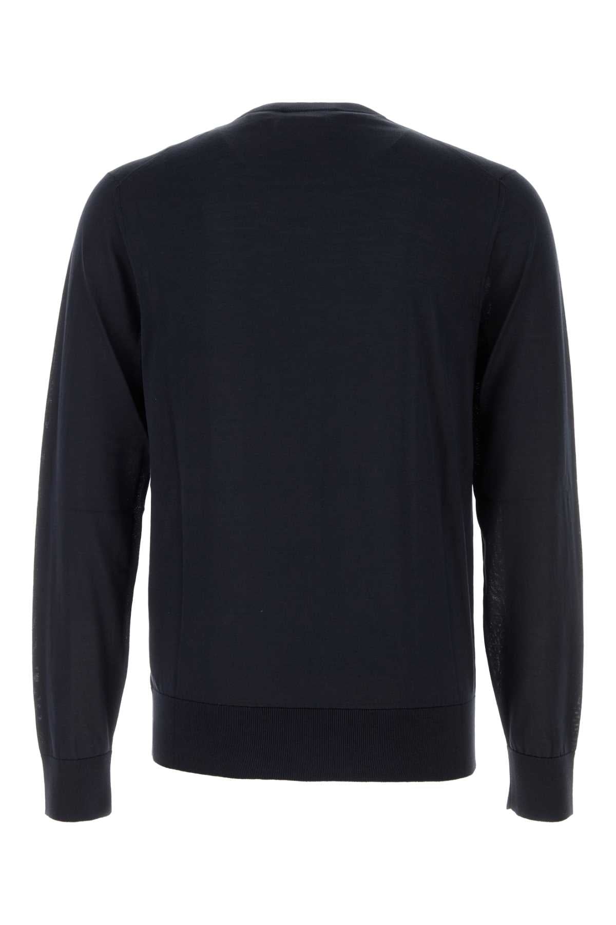 DOLCE & GABBANA Midnight Blue Silk Knit Sweater for Men