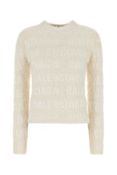 BALENCIAGA Ivory Wool Blend Sweater - Women's Knitwear