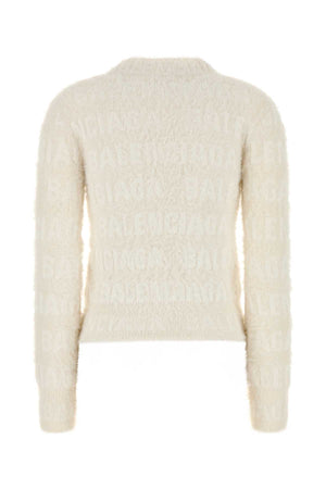 BALENCIAGA Ivory Wool Blend Sweater - Women's Knitwear