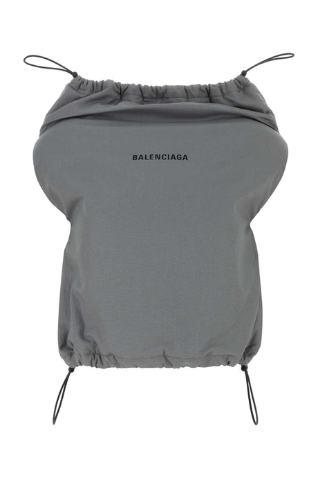 BALENCIAGA Grey Cotton Mini Shoe Handbag Top