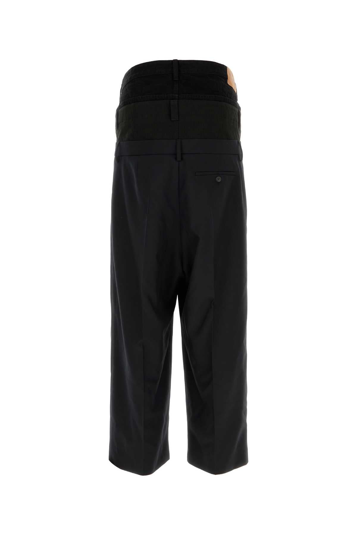 BALENCIAGA Classic Black Wool Blend Pants for Men