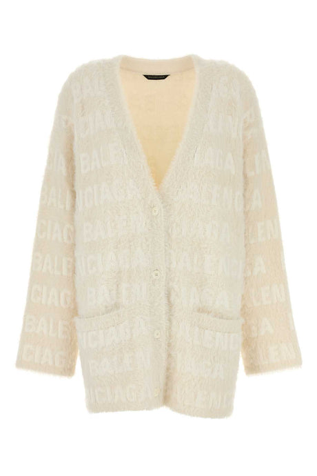 BALENCIAGA Embroidered Wool Blend Cardigan