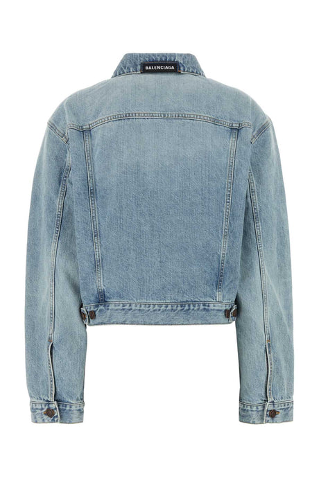 BALENCIAGA Chic Light Blue Denim Jacket for Women