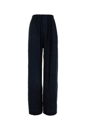 BALENCIAGA Silk Midnight Blue Pajama Pants for Women