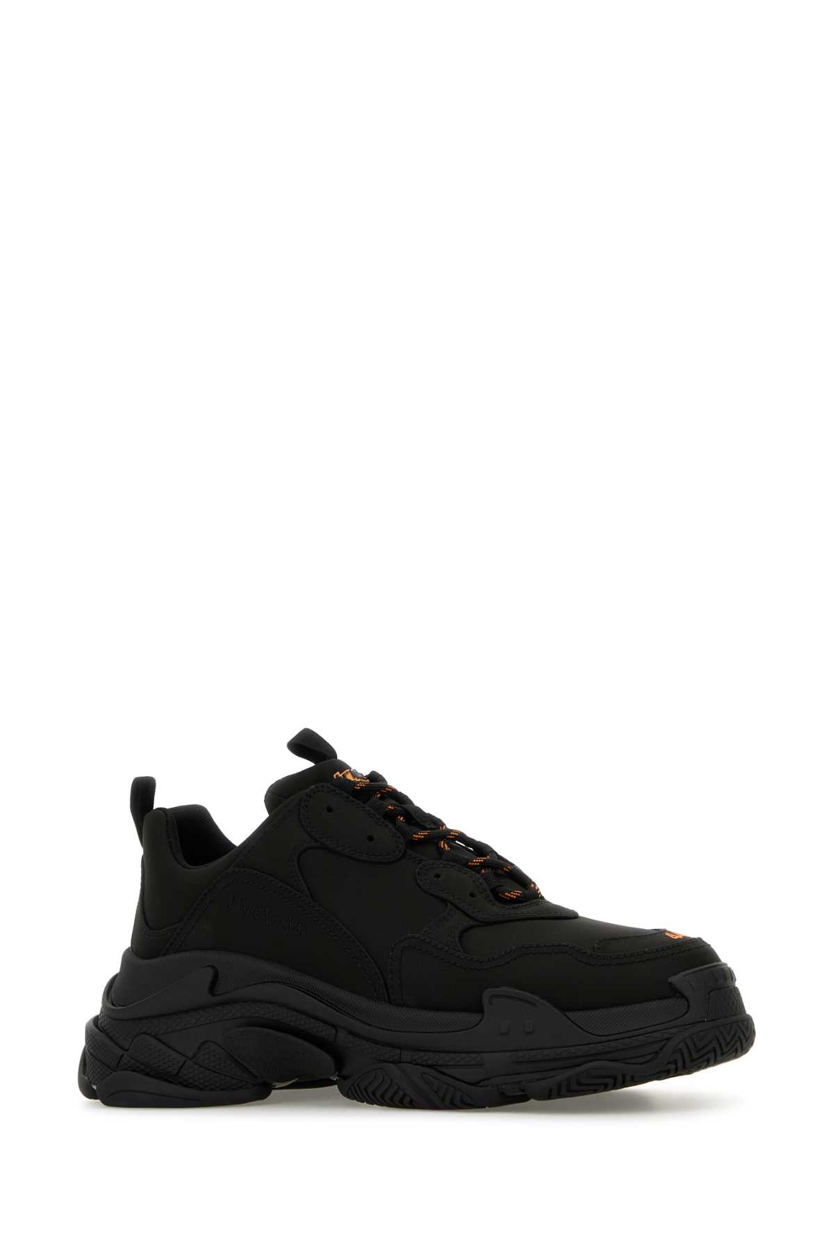 BALENCIAGA Men's Black Satin Triple S Sneakers