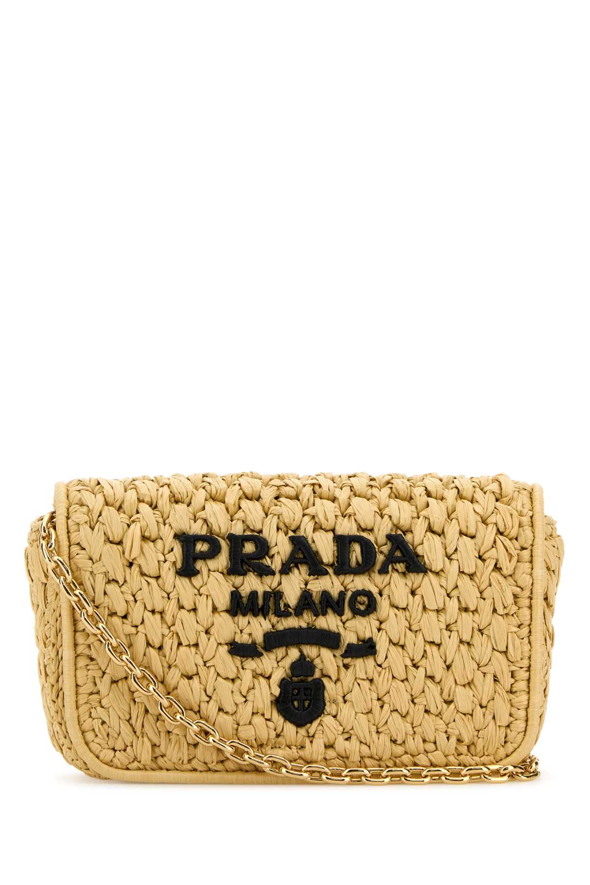 PRADA Mini Raffia Crossbody Handbag