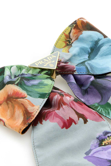 PRADA Floral Printed Twill Hair Clip - Mini Accessory