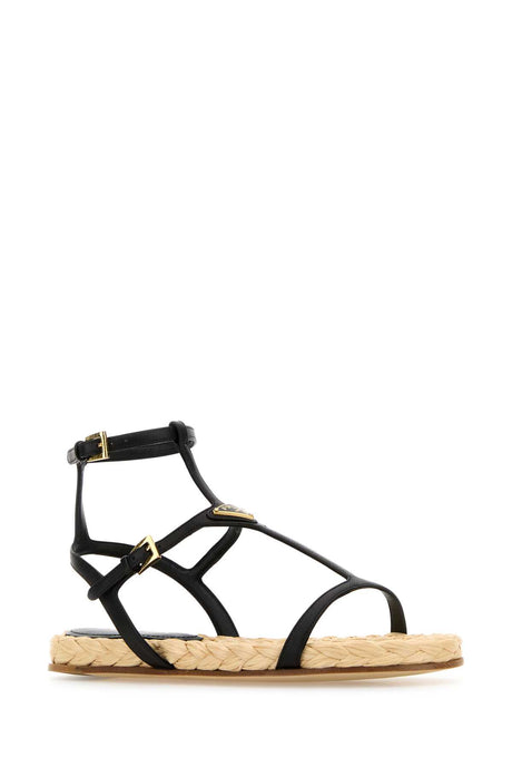 PRADA Stylish Black Leather Sandals for Women