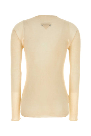 PRADA Beige Cotton Sweater for Women - Perfect for 2024 Seasonal Style