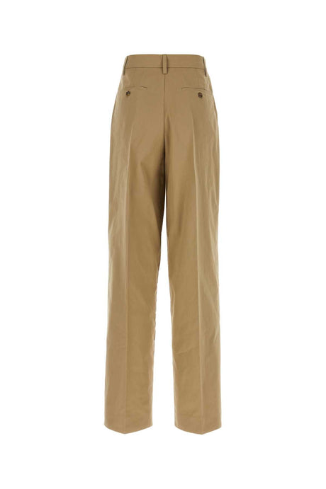 PRADA Chic Beige High-Waisted Cotton Pants for Women - Perfect for Every Occasion