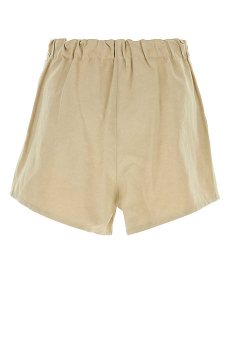 PRADA Cotton Blend Beige Shorts for Women