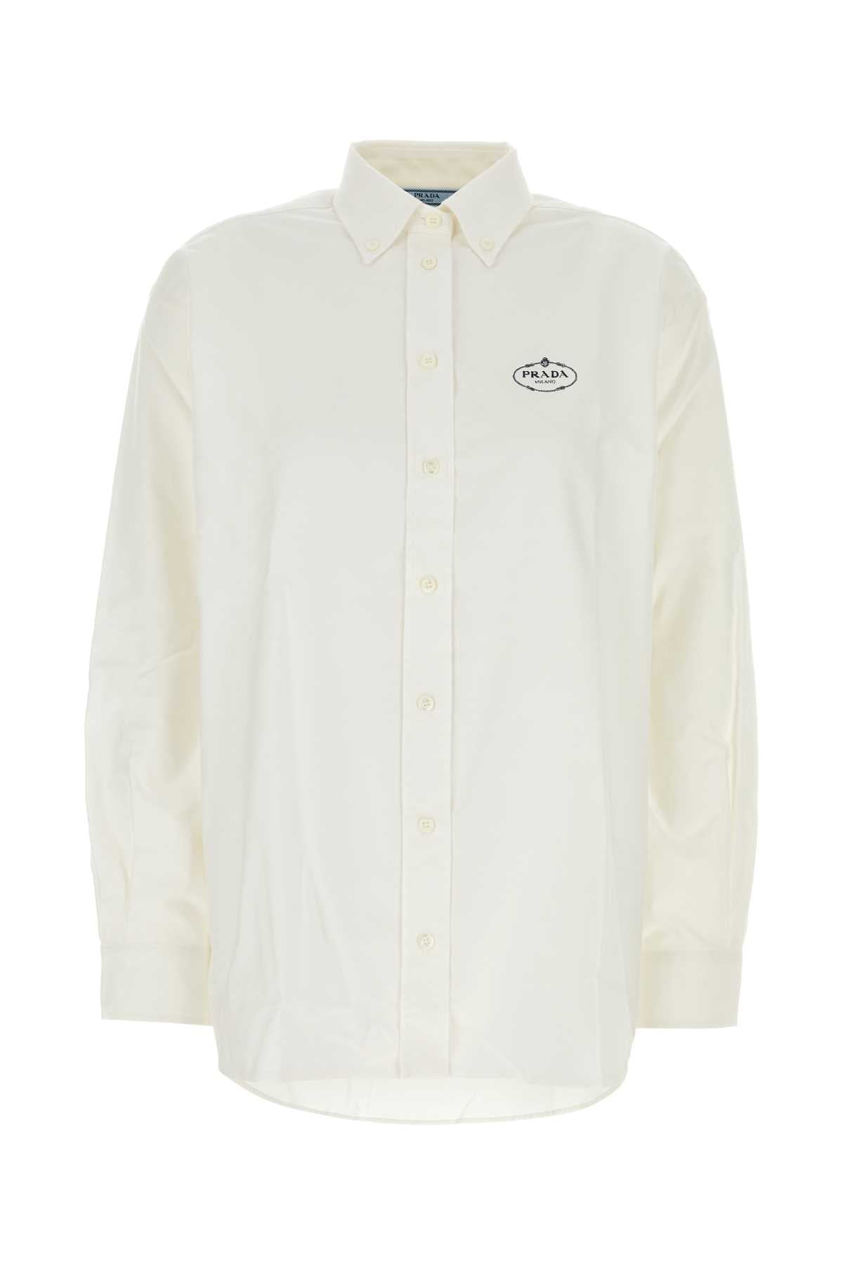 PRADA Oversized White Oxford Shirt for Women