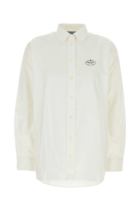 PRADA Oversized White Oxford Shirt for Women