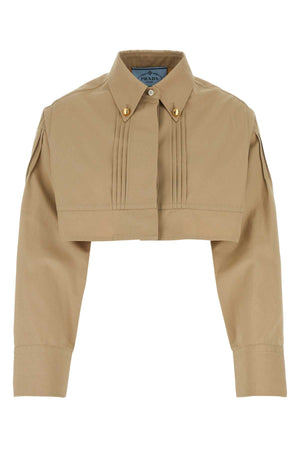 PRADA Elegant Beige Poplin Shirt for Women - 24W Collection