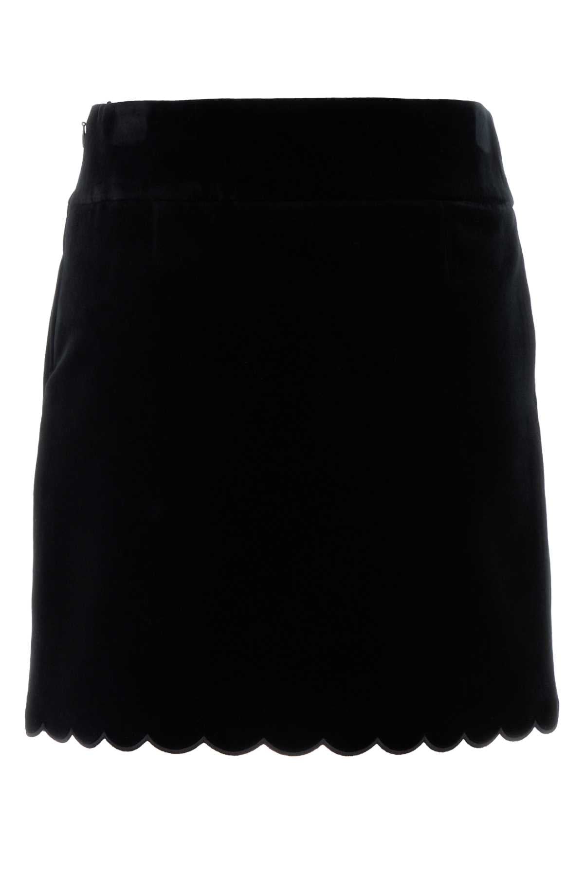 CHLOE Chic Black Velvet Mini Skirt