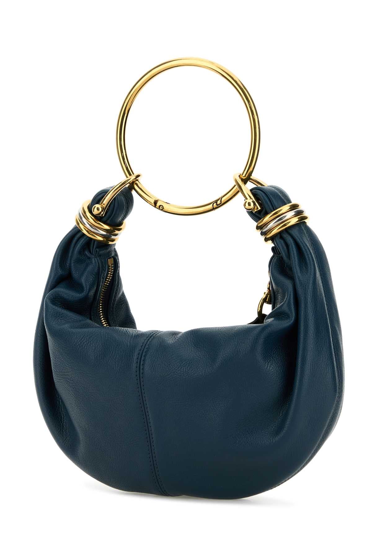 CHLOE Mini Leather Bracelet Handbag - Petrol Blue