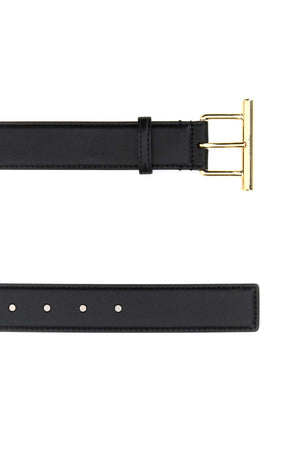 ALEXANDER MCQUEEN Elegant Black Leather Belt - 3.5 cm Height