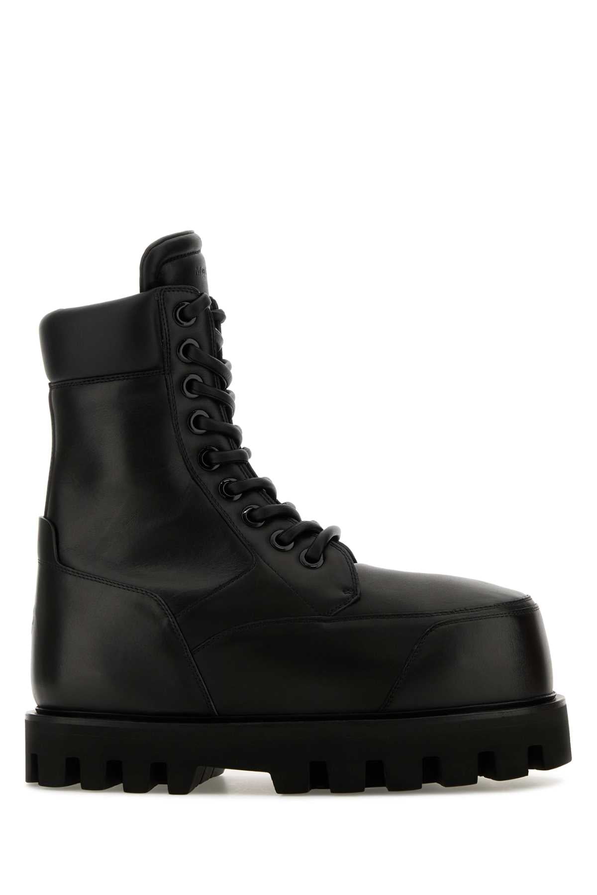 ALEXANDER MCQUEEN Elegant Black Leather Ankle Boots for Men