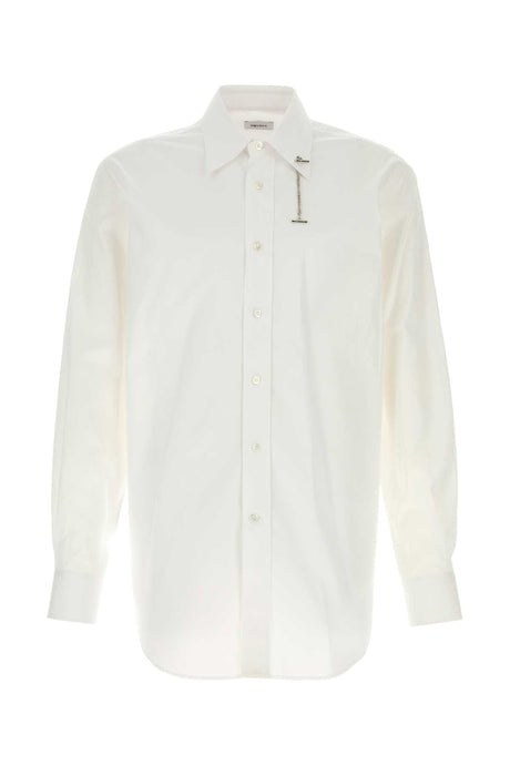 ALEXANDER MCQUEEN Classic White Poplin Shirt for Men