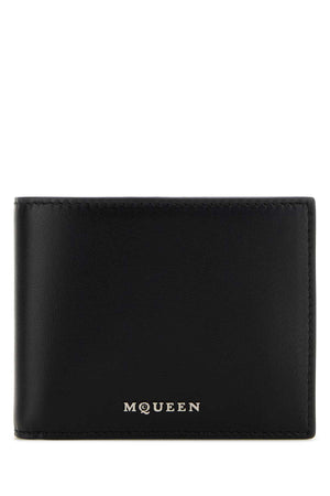 ALEXANDER MCQUEEN Sleek Mini Black Leather Wallet