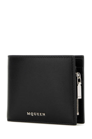 ALEXANDER MCQUEEN Sleek Mini Black Leather Wallet