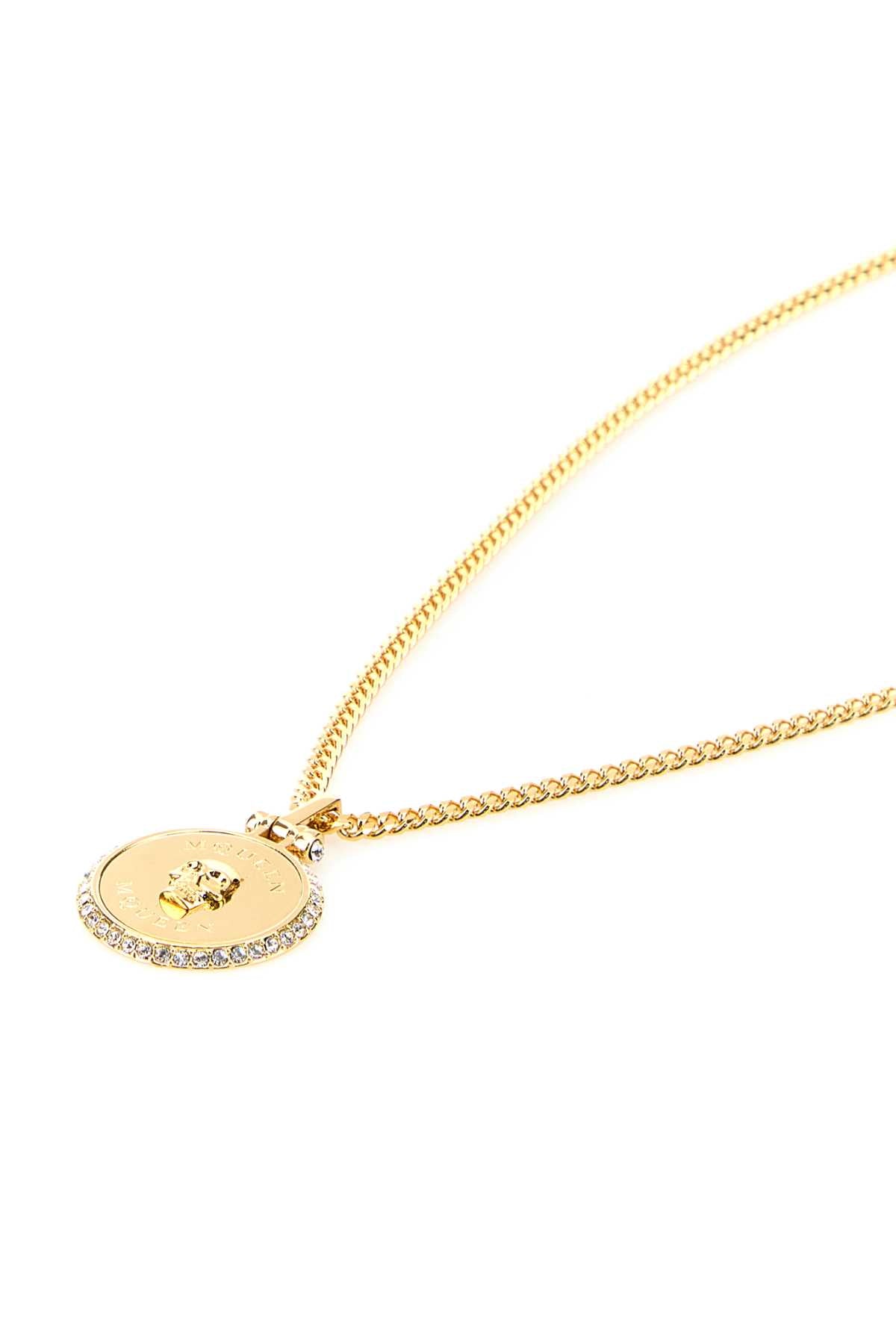 ALEXANDER MCQUEEN Mini Gold Metal Sovereign Skull Necklace - 43.5 cm to 46 cm