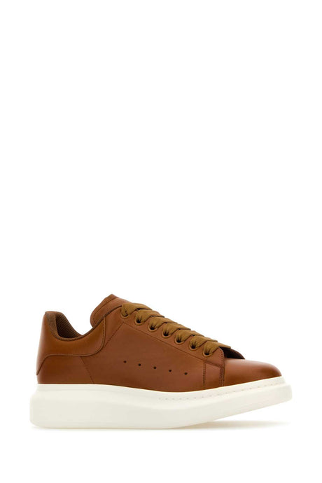 ALEXANDER MCQUEEN Caramel Leather Sneakers with Matching Heel