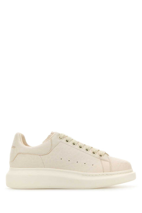 ALEXANDER MCQUEEN Classic White Leather Sneakers with Elegant Heel