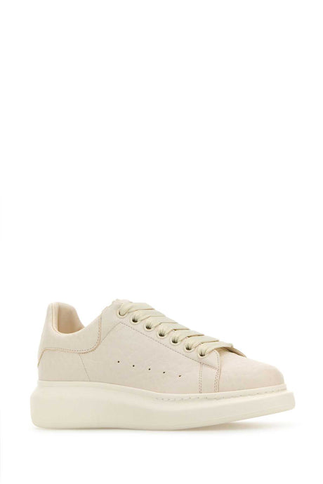 ALEXANDER MCQUEEN Classic White Leather Sneakers with Elegant Heel