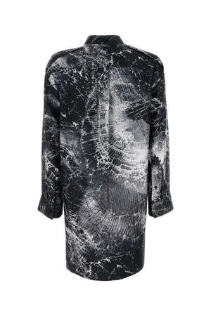 ALEXANDER MCQUEEN Printed Silk Mini Shirt Dress