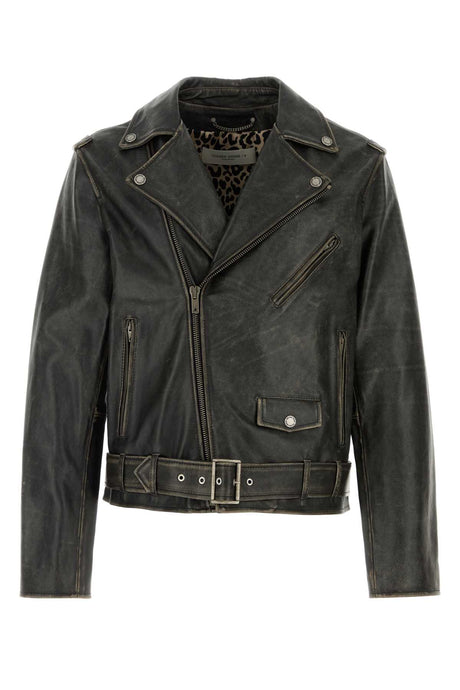 GOLDEN GOOSE DELUXE BRAND Slate Bovine Leather Jacket for Men