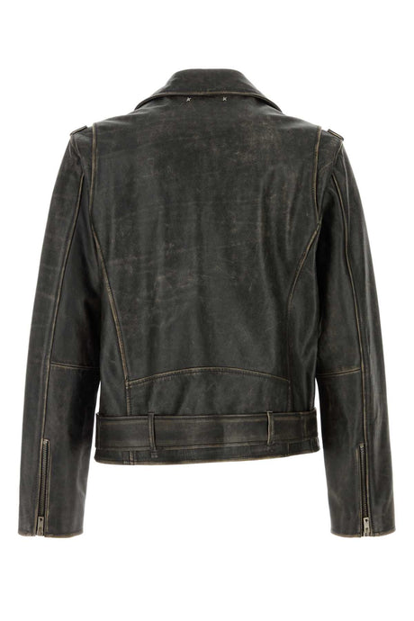 GOLDEN GOOSE DELUXE BRAND Slate Bovine Leather Jacket for Men